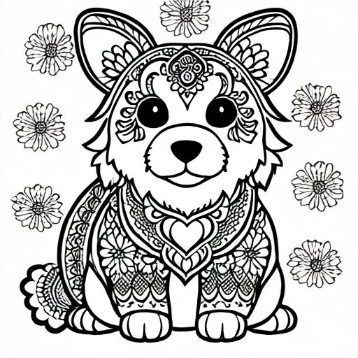 Sugar skulls adult coloring page