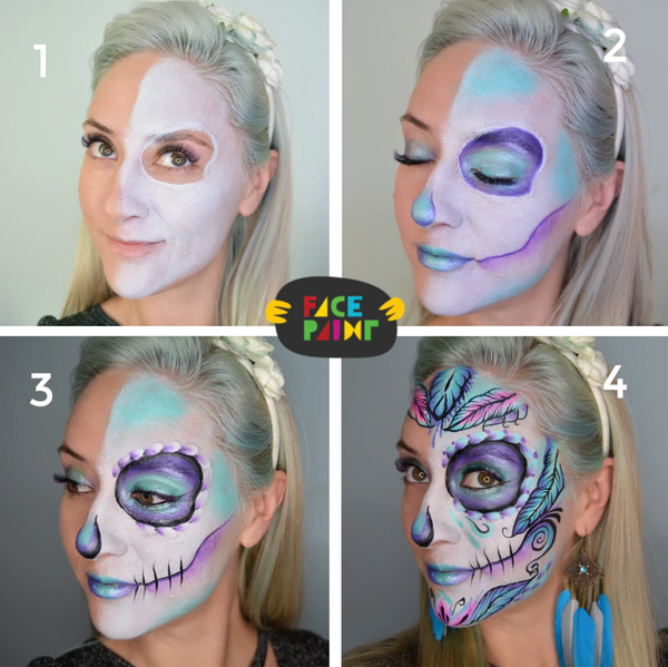 Top sugar skull face paint designs video tutorials