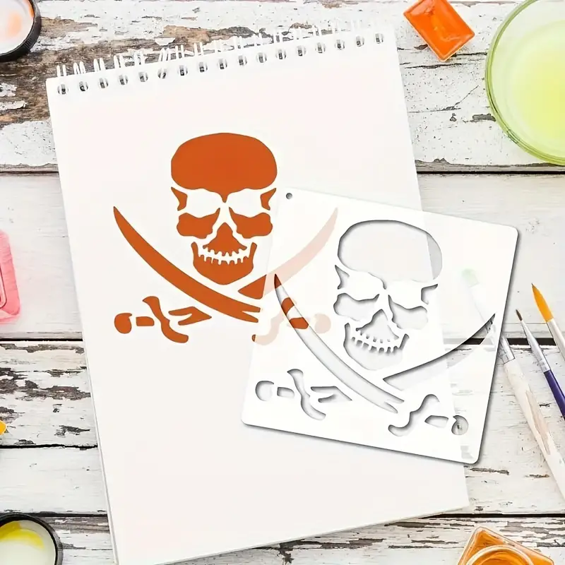 Skull series painting stencils cut out color painting