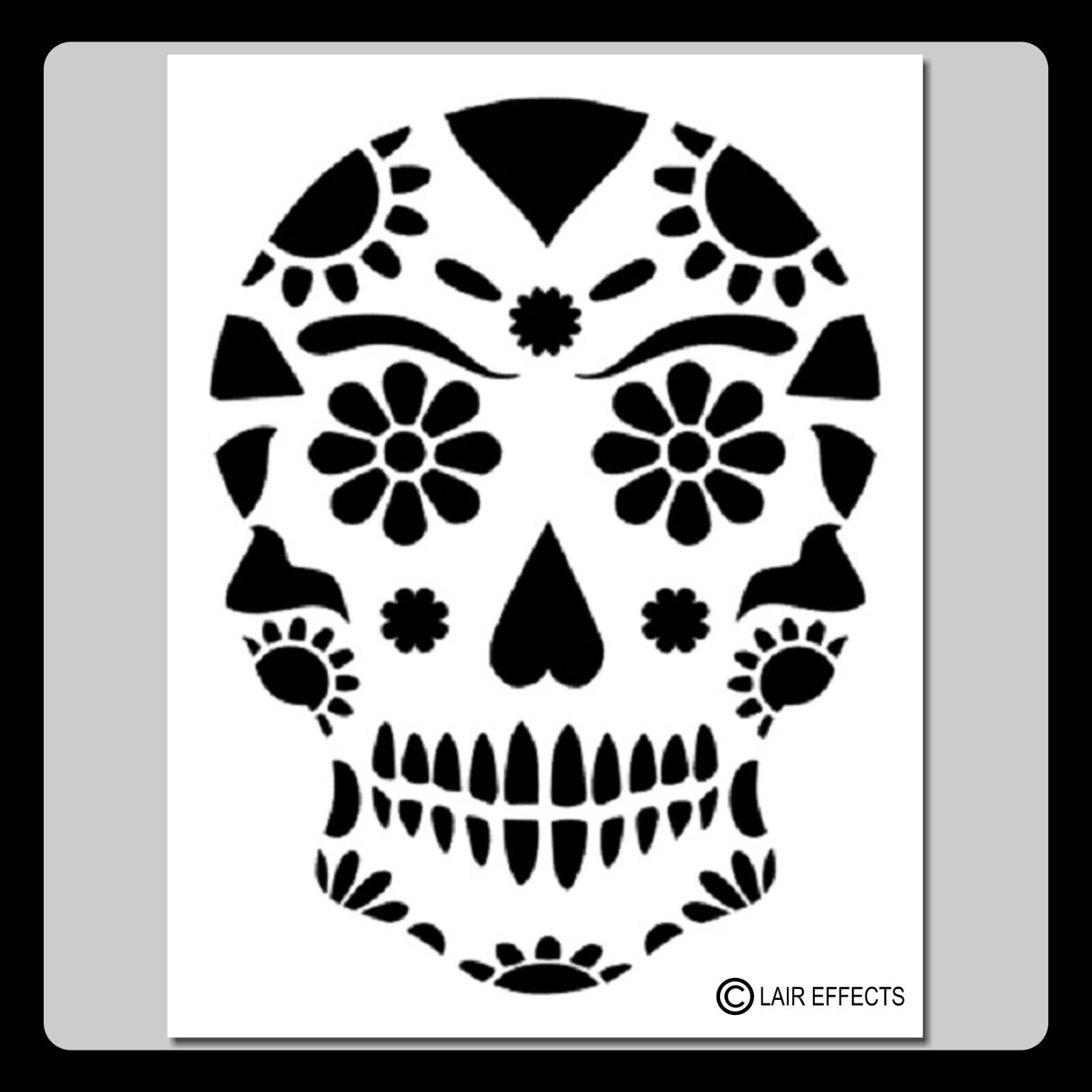 X floral sugar skull face stencil day of the deadmexican halloweendeath