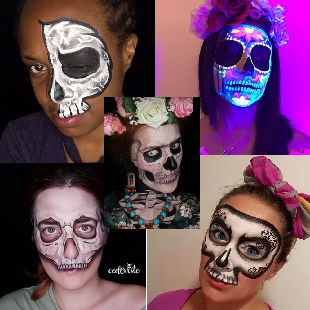 Top skeleton face paint designs videos