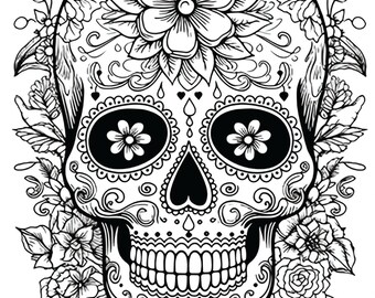 Sugar skulls coloring pages for adults volume perfect for dia de los muertos halloween and just for fun