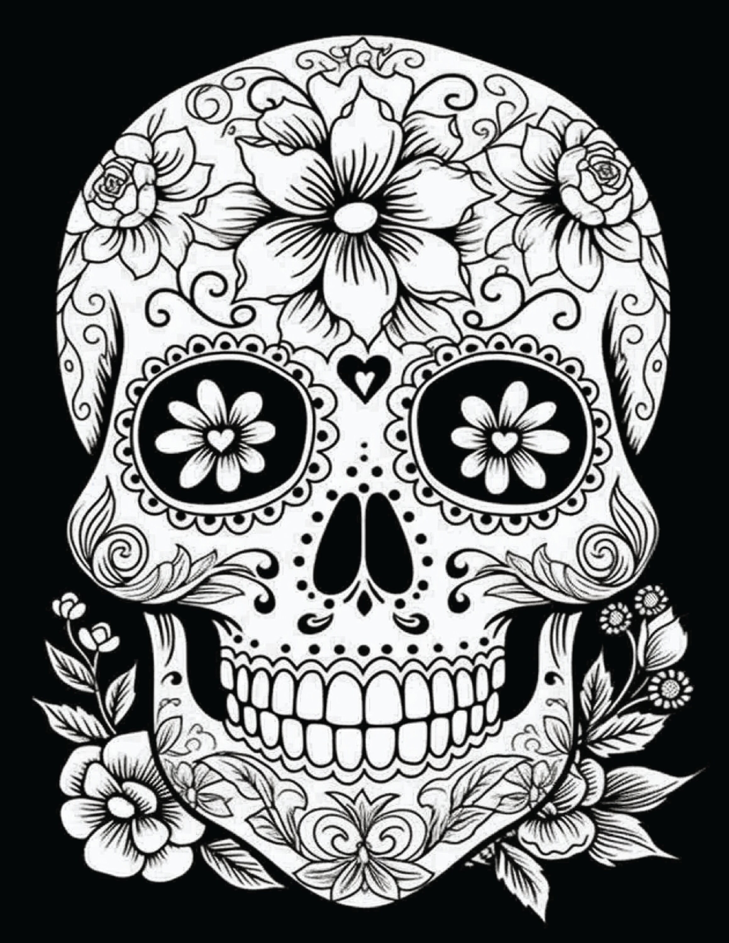 Sugar skulls coloring pages for adults volume perfect for dia de los muertos halloween and just for fun