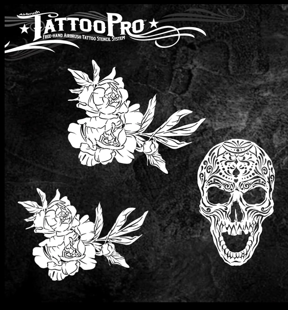 Tattoo pro air brush body painting stencil