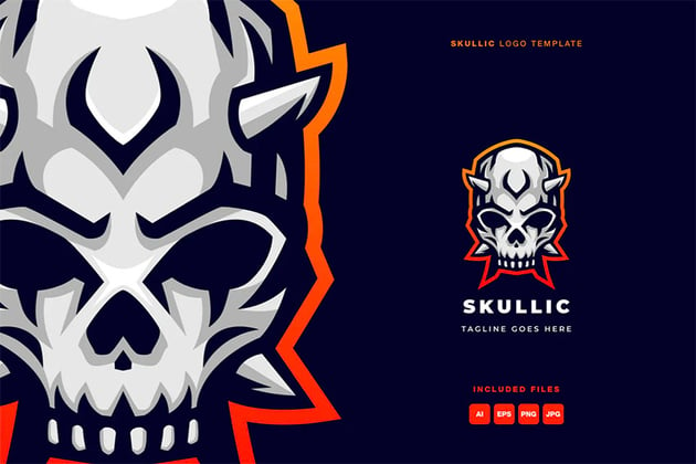 Premium Vector | Head skull fire mascot logo esport design | Skull fire, Skull  logo, Logo design art