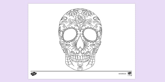 Halloween colouring pages skull