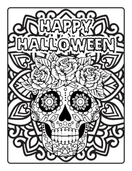 Sugar skulls halloween coloring pages by ron brooks tpt