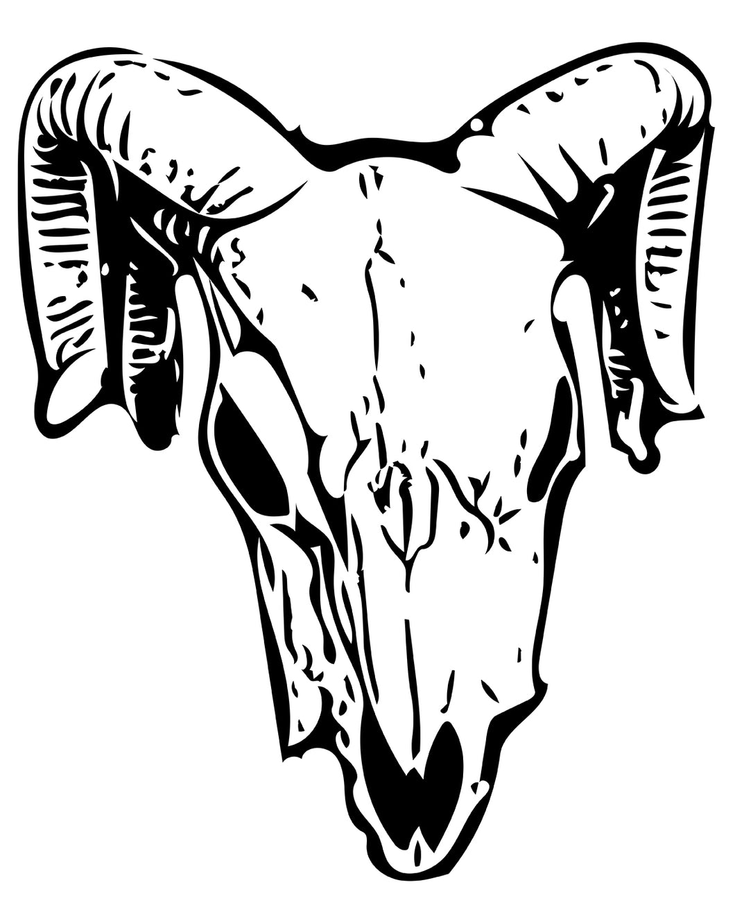 Free creepy halloween rams skull printable coloring page â dark whimsical art