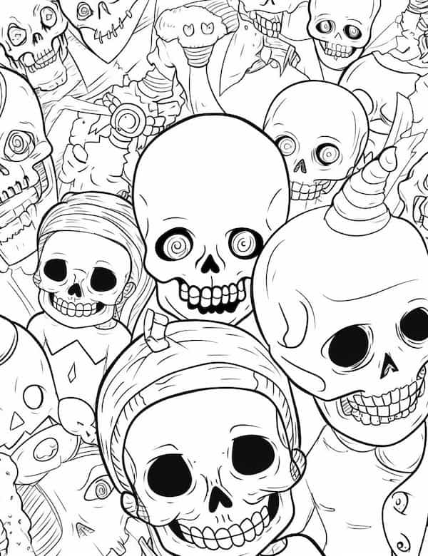 Spooky halloween coloring pages for kids and adults