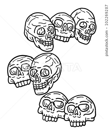 Halloween skull isolated coloring page for adults