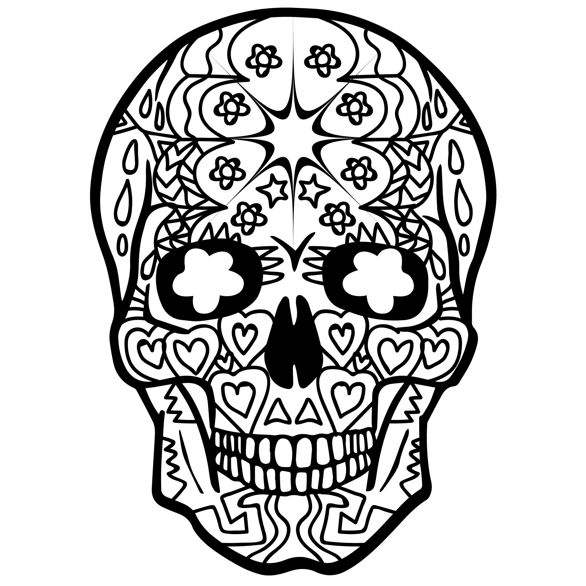 Sugar skulls mandala coloring pages instant download