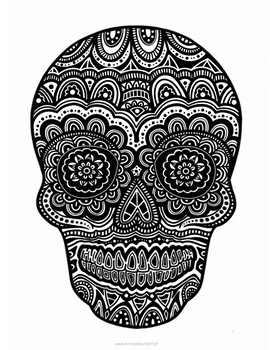 Skull mandala coloring page by kt creates by katie bennett tpt