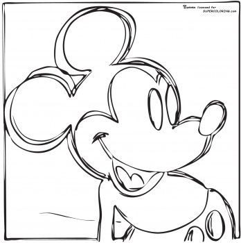 Mickey mouse by andy warhol coloring page super coloring andy warhol pagine da colorare per adulti topolino