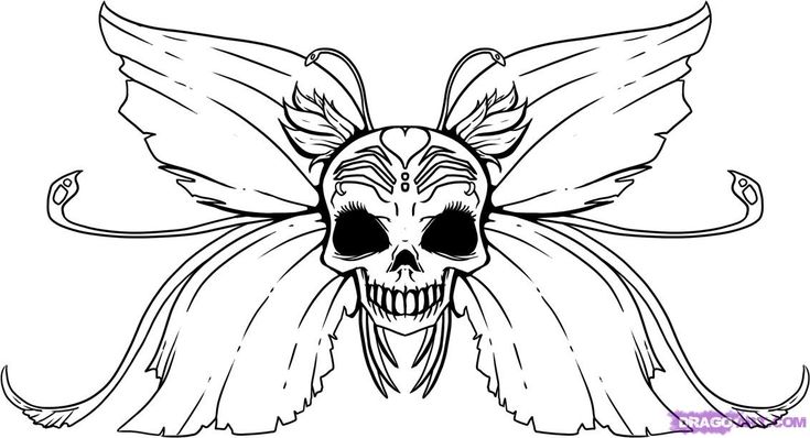 Dark fairy coloring pages how to draw a skull fairy step by step skulls pop culture free fairy coloring pages drawings skulls drawing