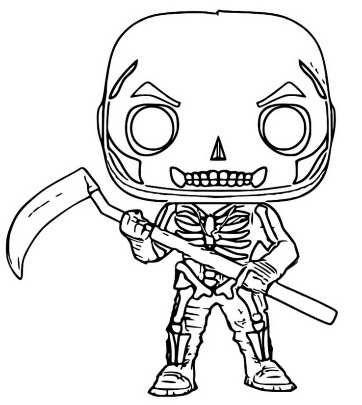 Coloring page funko pop fortnite skull trooper