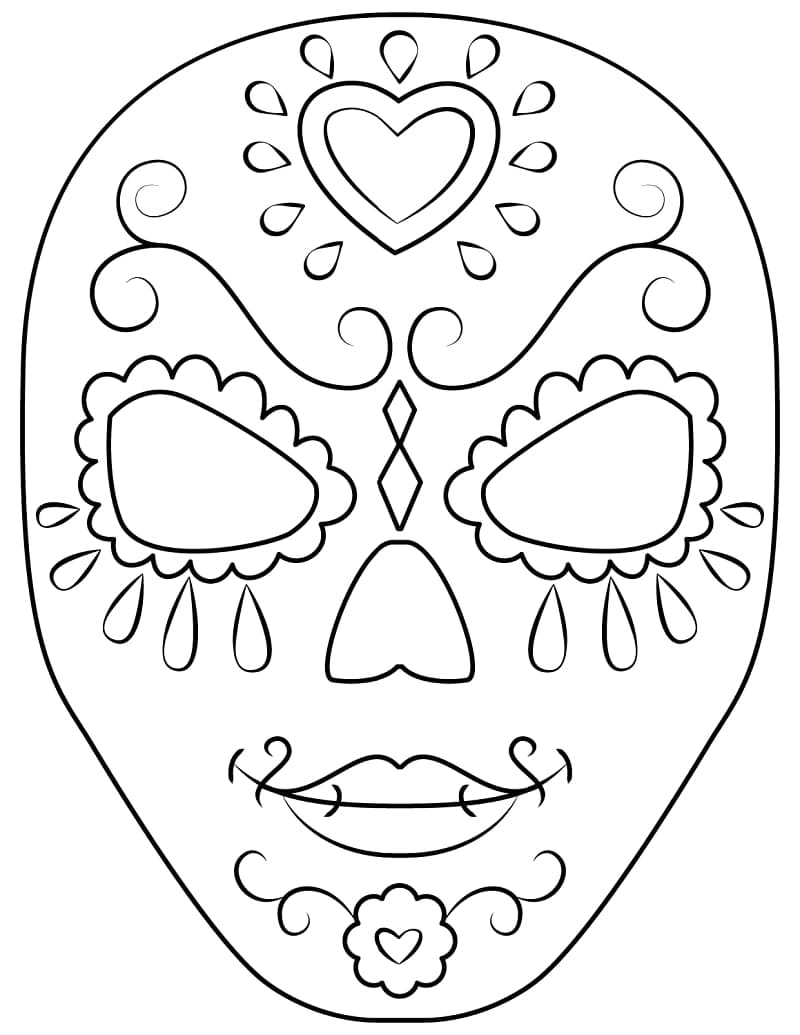 Pop art sugar skull coloring page