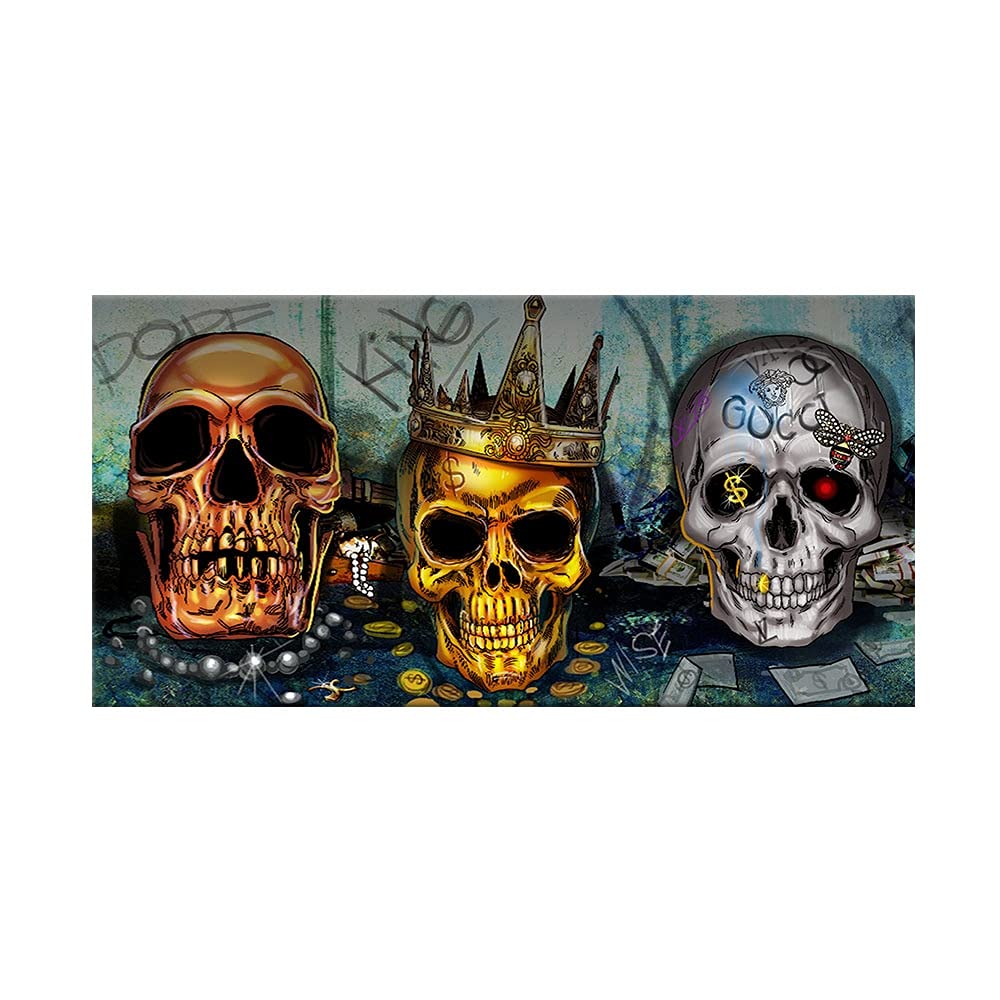 Gold king skull pop art poster print on canvas painting wall art picture for living room home coration color yt size xcm no frame home kitchen