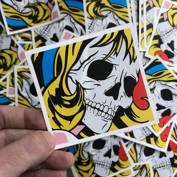 Pop skull pop art sticker vinyl sticker laptop stickers