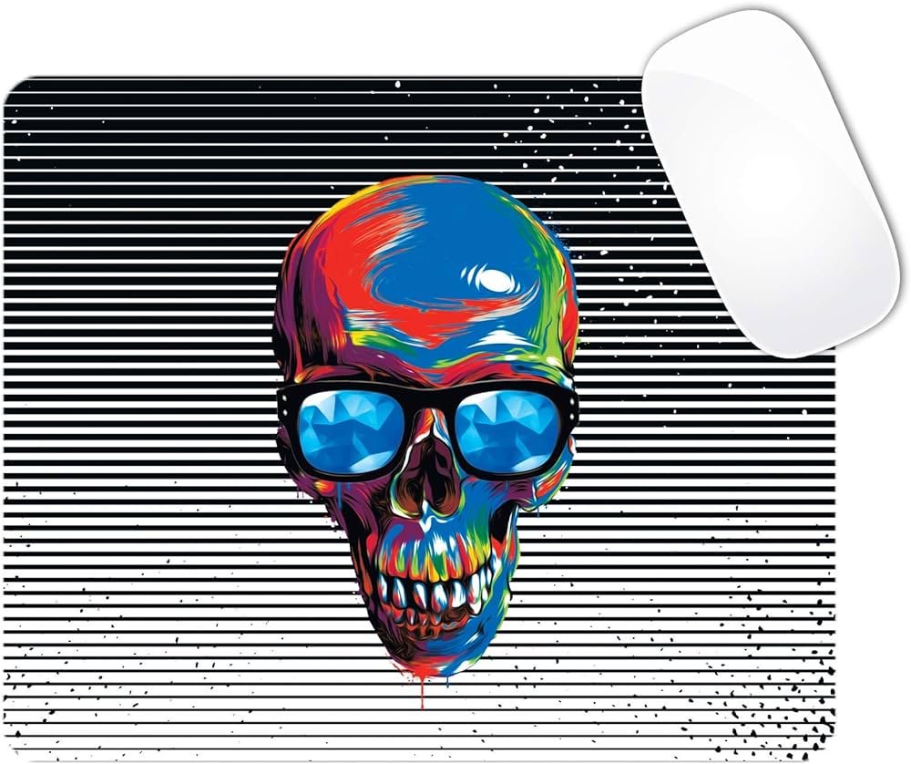 Pixxel creations pop art skull mouse pad pop art mouse pad custom design pop art mouse pad lor picture gifts desk art personalized der mputers accessories