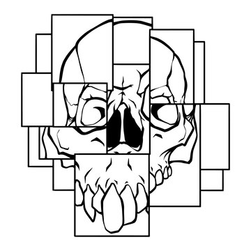 Premium vector skull pop art style