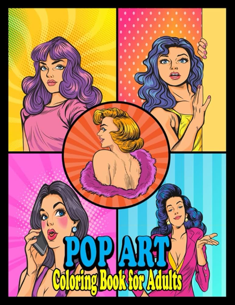 Pop art loring book for adults loring pages for grown