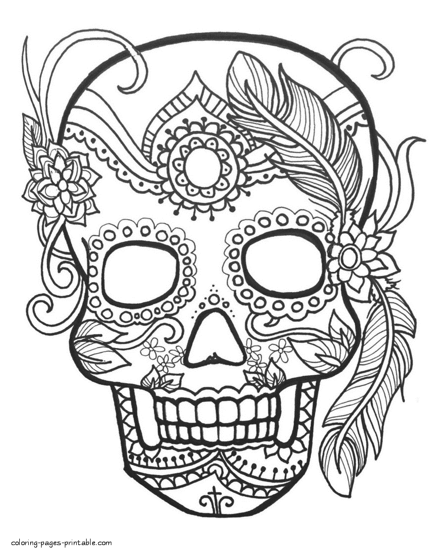 Free printable sugar skull coloring pages skull coloring pages coloring pages skull drawing sketches