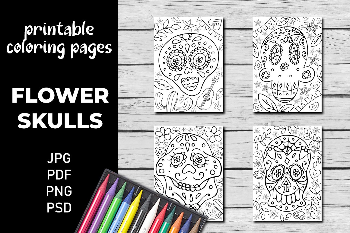 Skull coloring pages