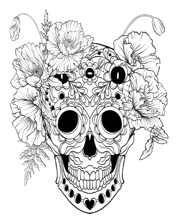 Skull printable coloring pages