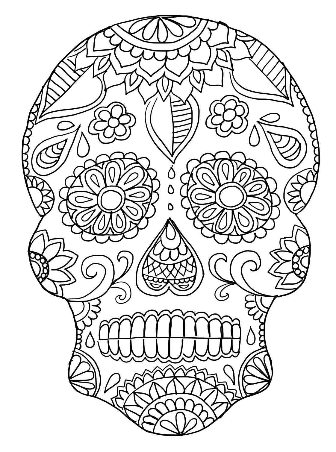 Skull coloring pages for adults