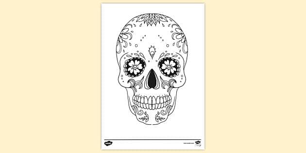 Printable colouring pages of skulls colouring sheets