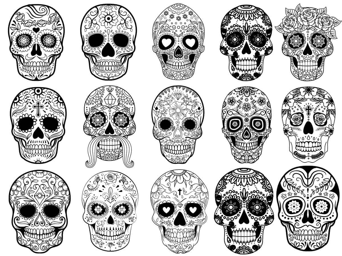 Sugar skull coloring pages skip to my lou