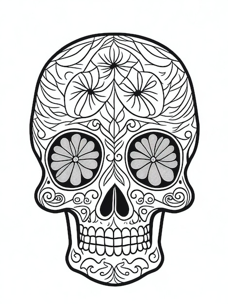 Page skull coloring pages pictures