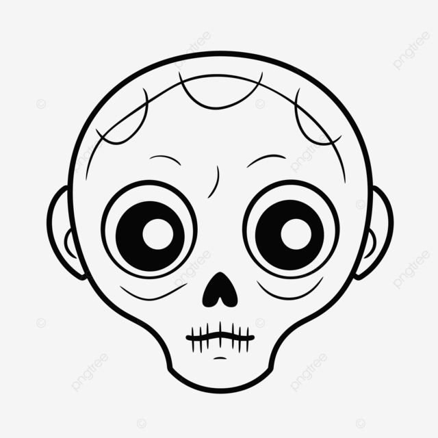 Printable skull coloring page with eyes and mouth and ears outline sketch drawing vector skull drawing wing drawing eyes drawing png and vector with transparent background for free download