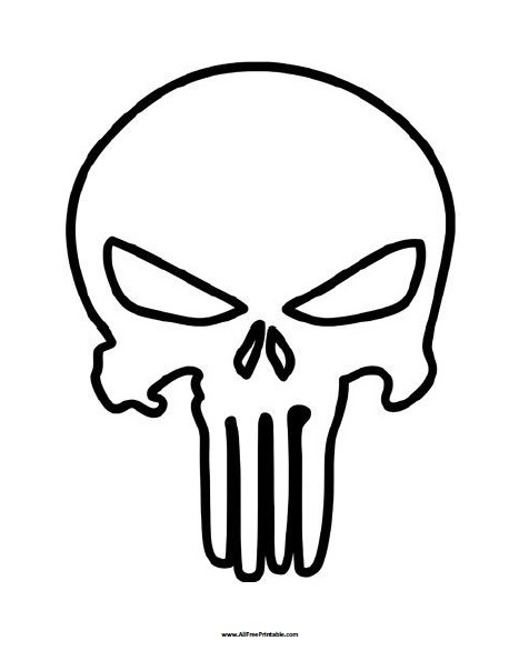 Punisher skull coloring page â free printable