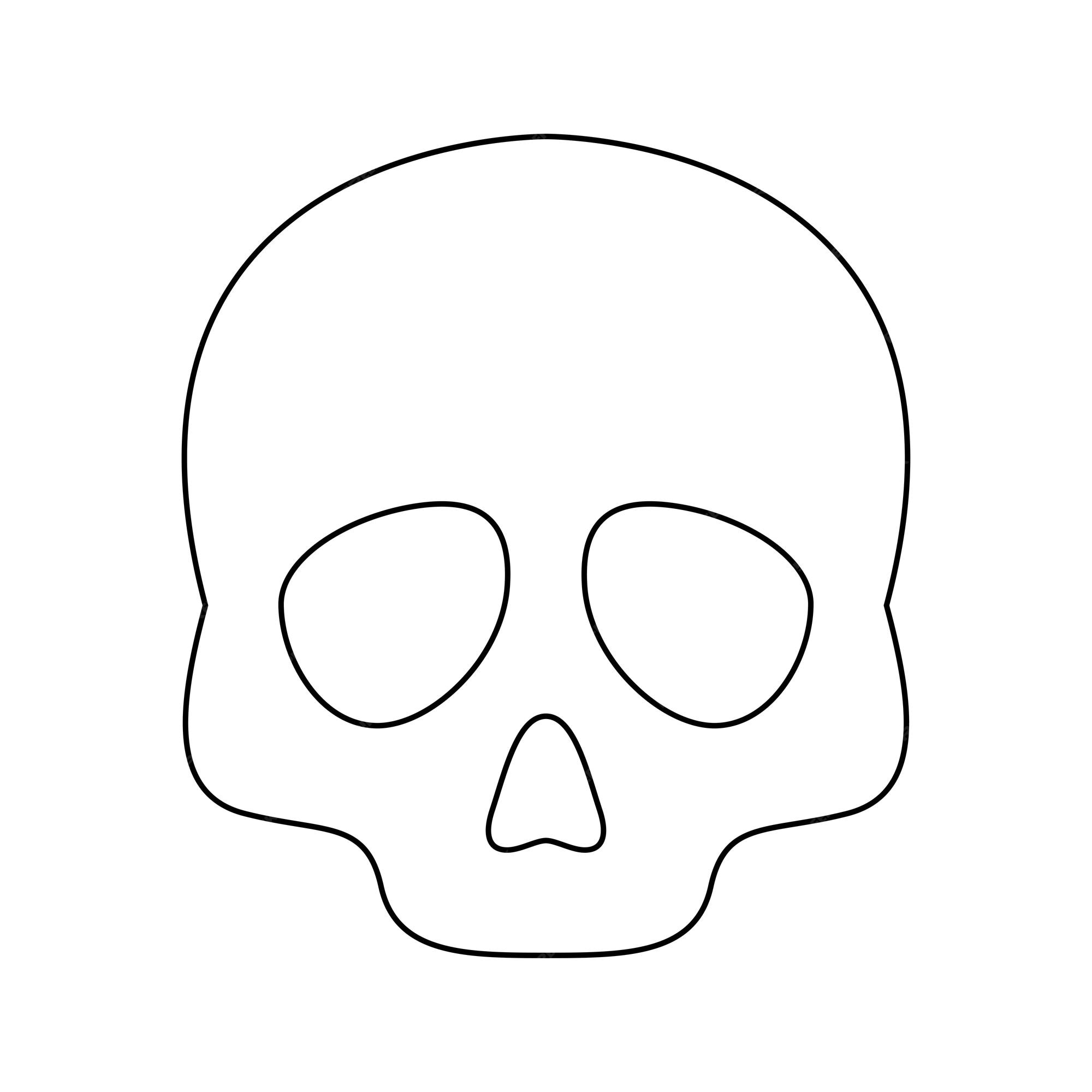 Premium vector coloring page with skull for kids