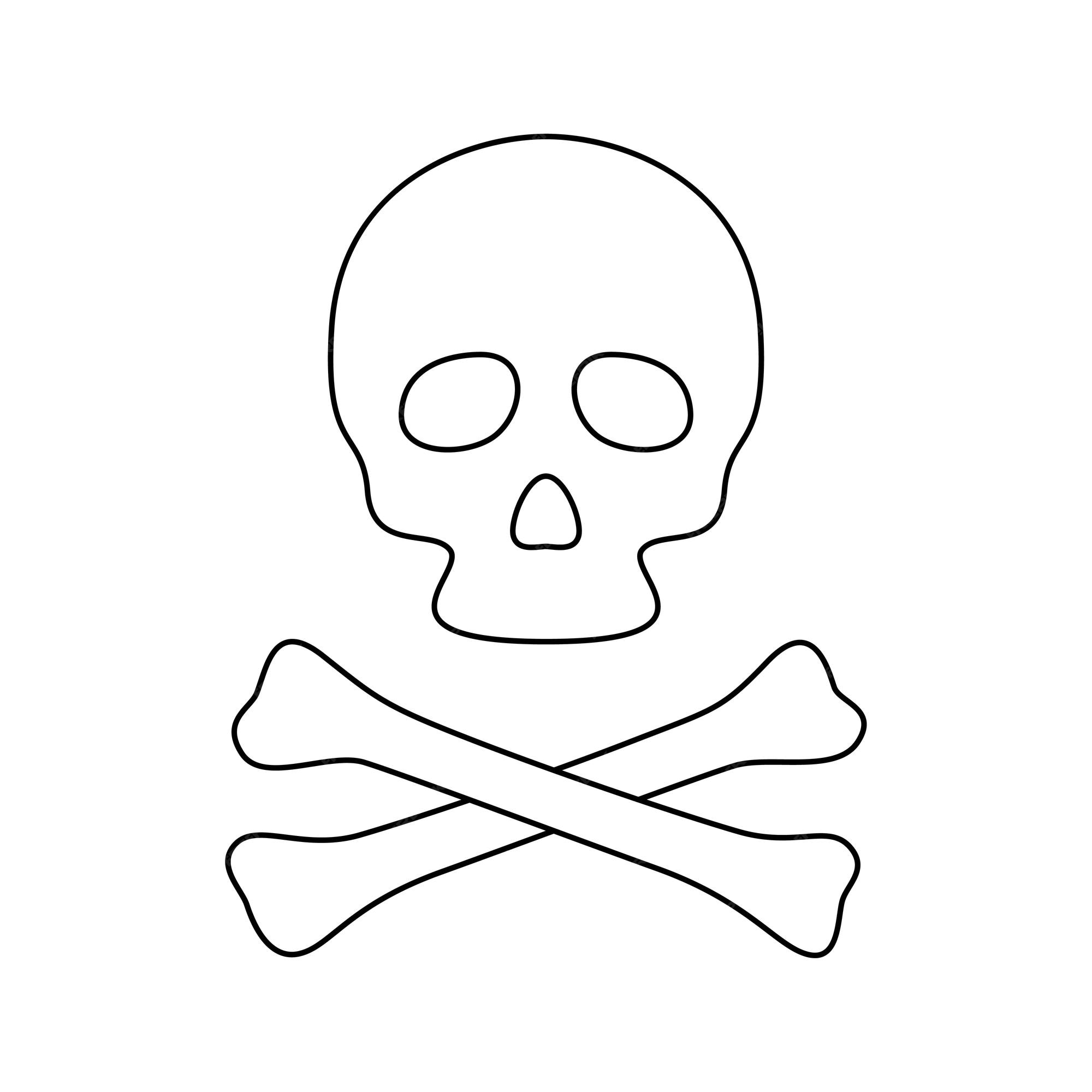 Premium vector coloring page with skull and crossbones for kids