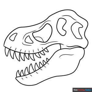 Dinosaur skull coloring page easy drawing guides