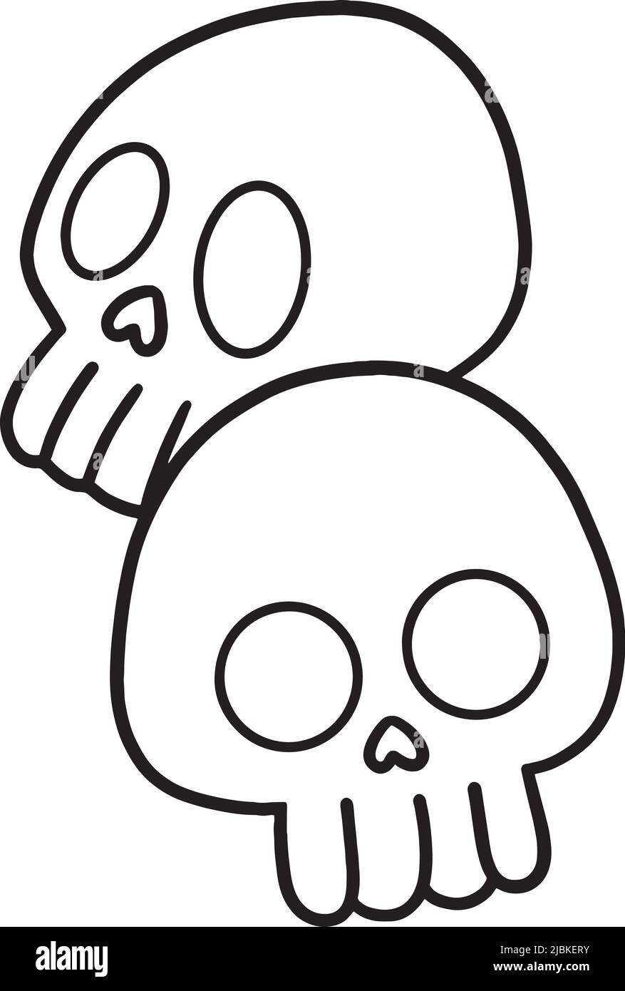 Skull halloween isolated coloring page for kids stock vector image art