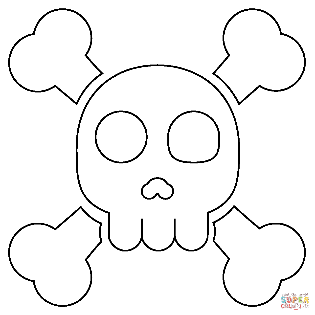Skull and crossbones emoji coloring page free printable coloring pages