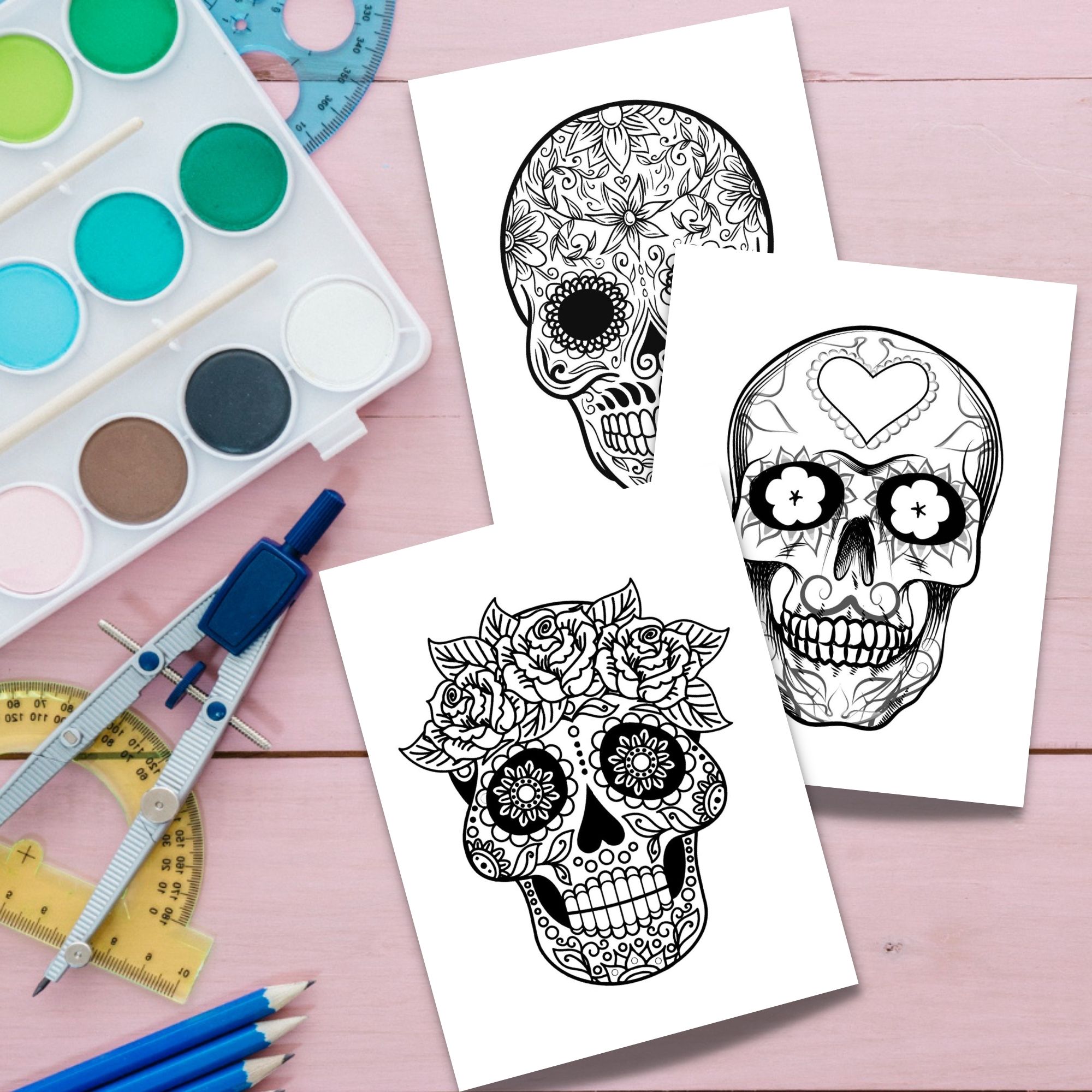 Sugar skull coloring pages for adults skulls coloring pages made by teachers