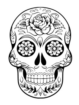 Sugar skull template sugar skull coloring page sugar skull art day of the dead