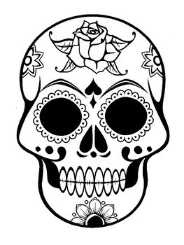 Sugar skull templates sugar skull outlines sugar skull coloring sugar skull art