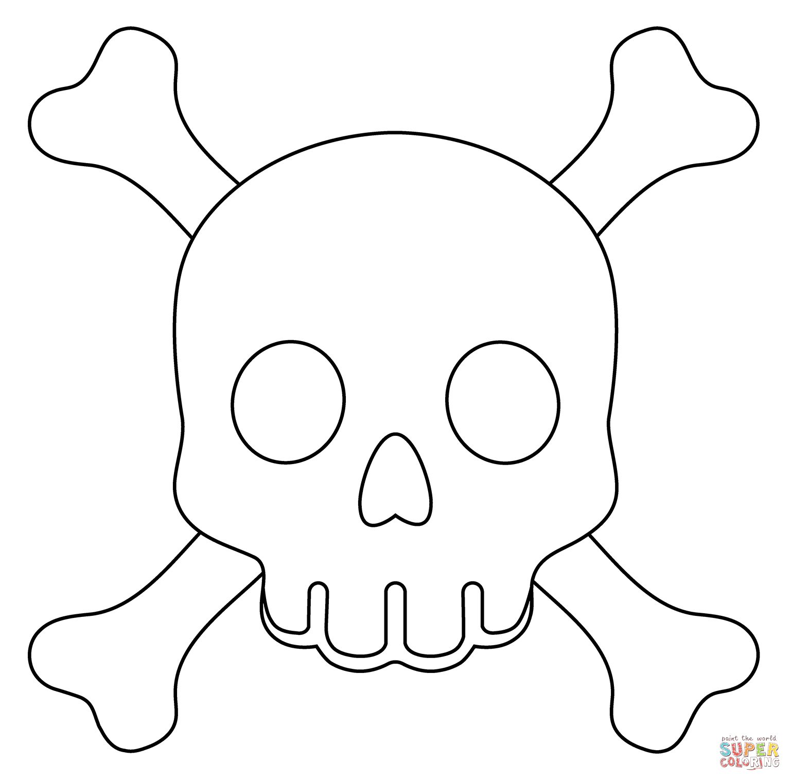 Skull and crossbones emoji coloring page free printable coloring pages