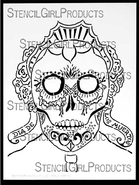 Dia de los muertos mask stencil andrea matus demeng stencilgirl products