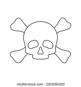 Coloring page skull crossbones kids stock vector royalty free