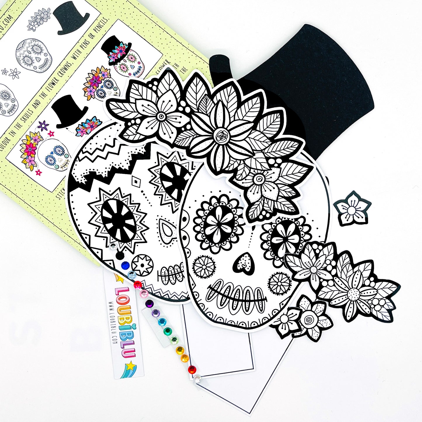 Sugar skull colouring craft â