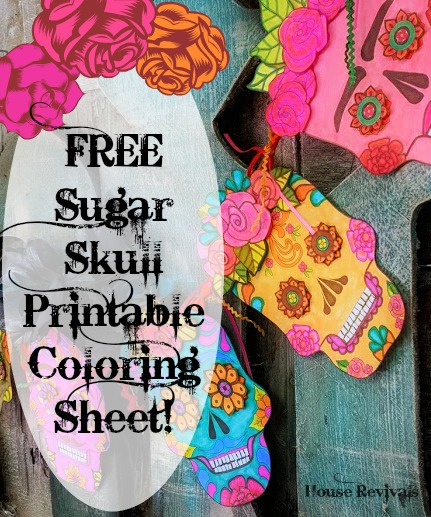 House revivals free rose sugar skull printable template