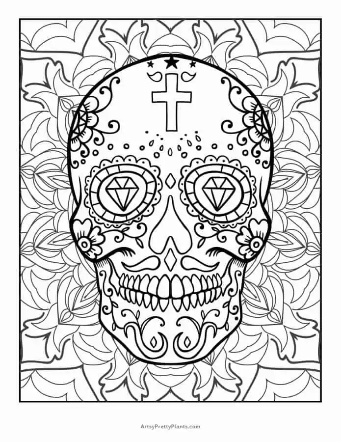 Free sugar skull coloring pages