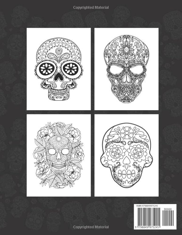 Sugar skull coloring book intrite sugar skulls designs for stress relief and relaxation colouring books with beautiful floral patterns and skulls gift for creative people and teens