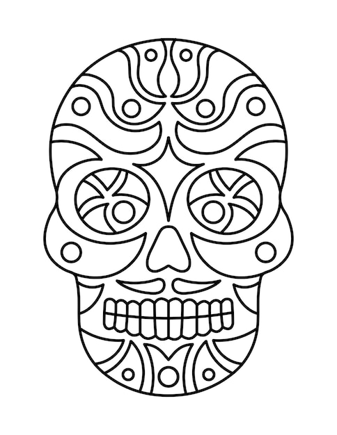 Premium vector skull coloring pages for toddlers